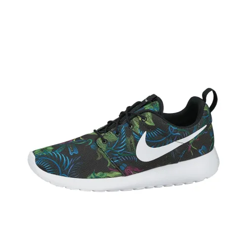 Nike Roshe Run Shock Absorbers Slip-Resistant Breathable Low-Top Беговые кроссовки Мужские Синий Зеленый Черный
