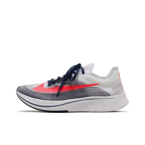 Nike Zoom Fly SP Slip-resistant Abrasion-resistant Low-top Беговые кроссовки Мужские Серый Красный