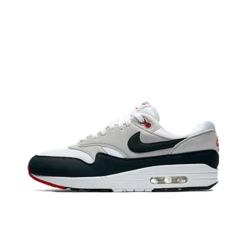 Nike Air Max 1 Low Топ Беговые кроссовки Мужской Серый Белый Синий 2017