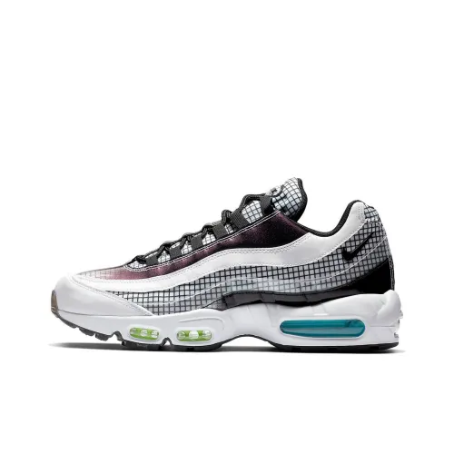 Nike Air Max 95 Амортизация Устойчивость к истиранию Легкий Низкий Топ Повседневная Беговая Обувь Унисекс Белая Сетка