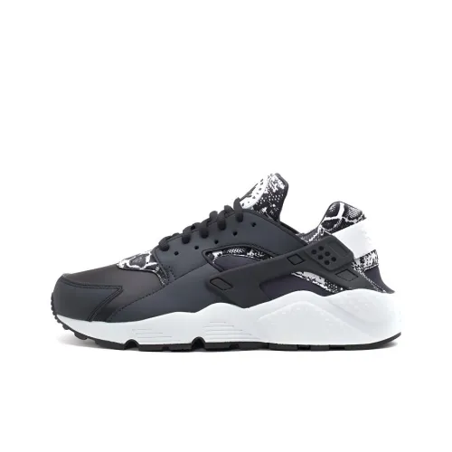 Nike Air Huarache Run Шок Абсорберы Противоскользящие Низкие Беговые Кроссовки Женские Черные с Белым Watermark