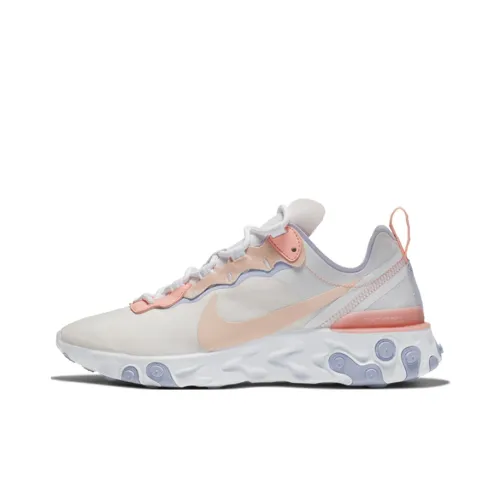 Nike React Element 55 Амортизация Низкий Топ Повседневные Беговые Кроссовки Женские Вишневый Цветок Розовый