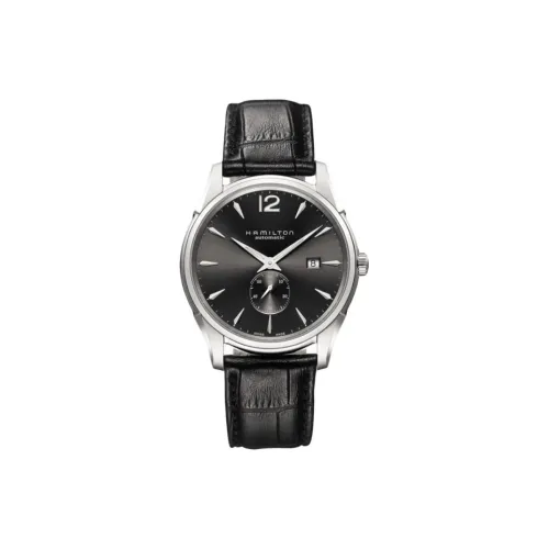 HAMILTON Jazz Series Автоматический Механический Механизм Унисекс Часы 43 мм Черный Циферблат Корпус из Нержавеющей Стали Кожаный Ремешок