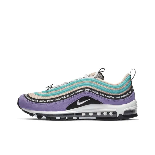 Nike Air Max 97 Low Топ Air Cushion Повседневные Беговые Кроссовки Унисекс Фиолетовый Зеленый