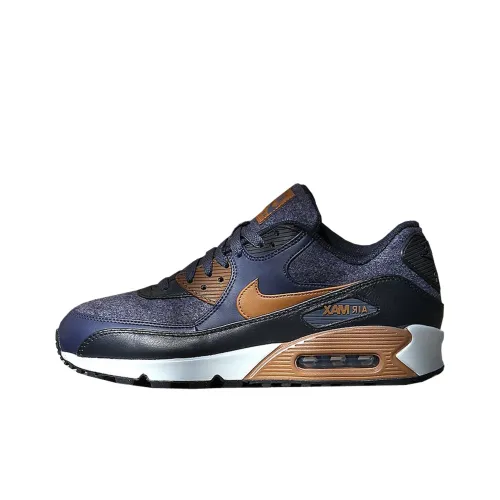 Nike Air Max 90 Low Топ Повседневные Беговые Кроссовки Мужские Грозовый Синий