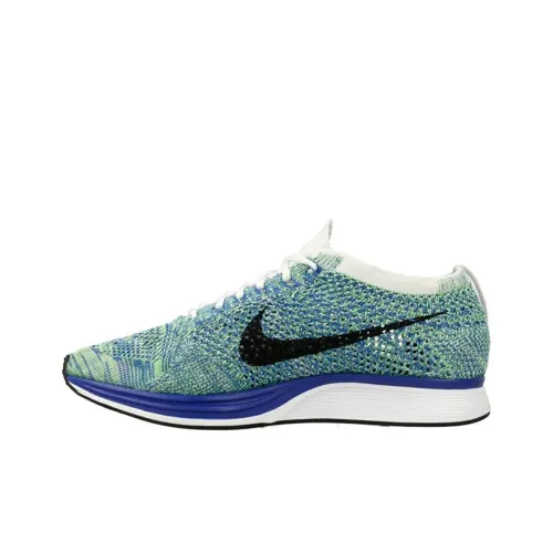 Nike Flyknit Racer Нескользящий Легкий Низкий Топ Беговые кроссовки Унисекс Синий