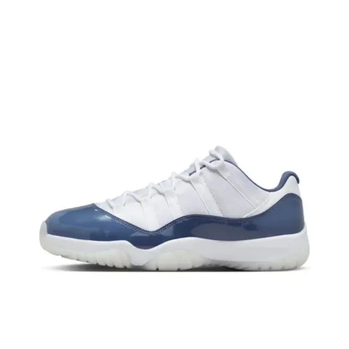 Jordan Air Jordan 11 Винтажные баскетбольные кроссовки Низкий топ Белый Синий Мужской