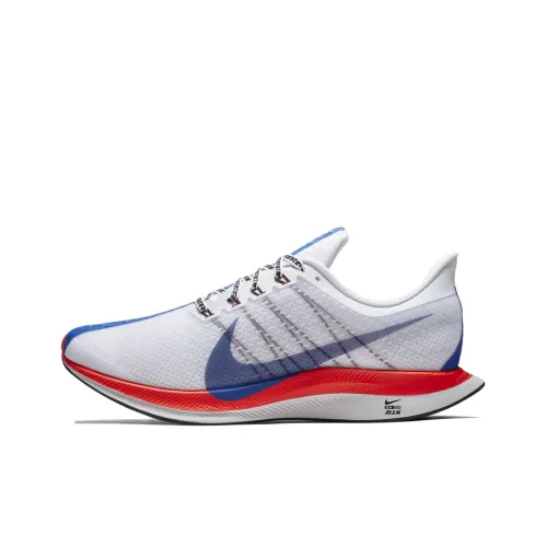 Nike Pegasus 35 Slip Устойчивый к истиранию Низкий Топ Марафон Беговые кроссовки Унисекс Красный Синий Белый