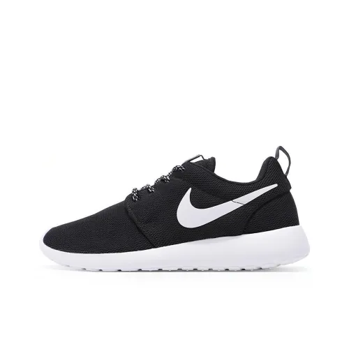 Nike Roshe One Устойчивый к истиранию Низкий Топ Повседневные Беговые кроссовки Женские Черный Белый
