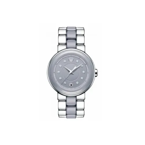 MOVADO Celine Collection Кварцевый механизм Женские часы 36 мм Серый циферблат Керамика Нержавеющая сталь Корпус