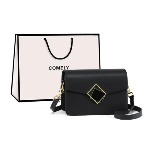 COMELY Сумка через плечо из коровьей кожи с синтетической кожей маленькая квадратная сумка маленькая женская черная