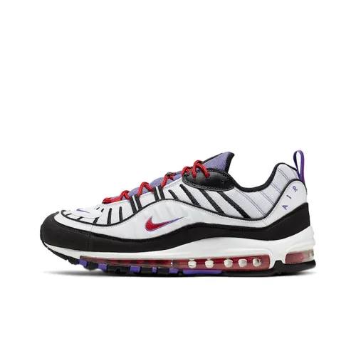 Nike Air Max 98 Low Топ Air Cushion Повседневные Беговые Кроссовки Унисекс Черный Фиолетовый