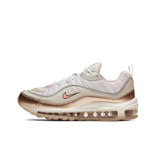 Nike Air Max 98 Low Топ Повседневные Беговые Кроссовки Женские Розовое Золото