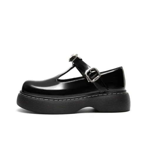 MIO Платформа Туфли Мэри Джейн 5 см Женские Черные