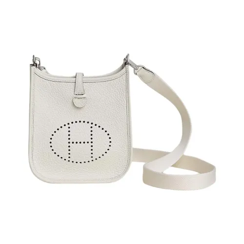 HERMES Evelyne Clemence Телячья кожа Сумка через плечо Женская 0U Новая Белая