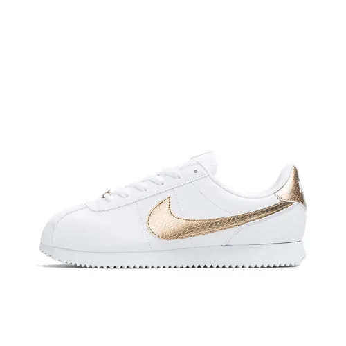 nike Cortez Амортизаторы Shock Slip-resistant Низкие Беговые кроссовки Женские Белые Золотые