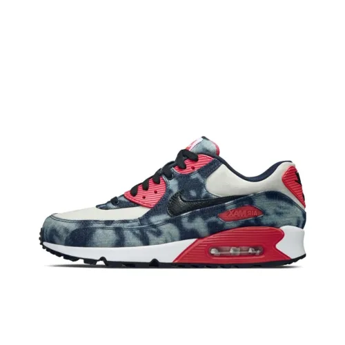 Nike Air Max 90 Амортизация Низкий Топ Беговые Кроссовки Мужские Полночный Синий