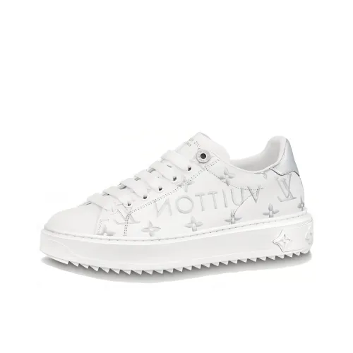 LOUIS VUITTON Time Out Low Топ Кроссовки для скейтбординга Женские Серебряные Белые