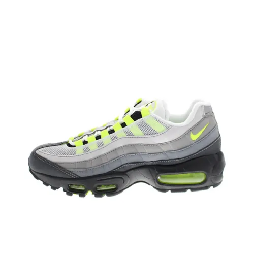 Nike Air Max 95 Low Топ Air Cushion Marathon Беговые кроссовки Мужской Белый Серый Черный Градиент