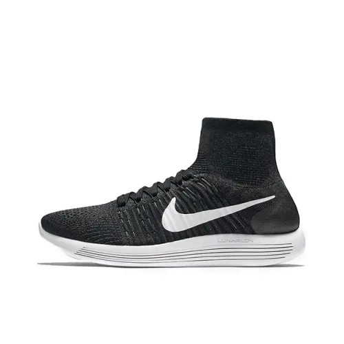 Nike LunarEpic Flyknit High Топ Беговые кроссовки Мужской Черный белый