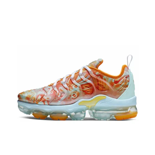 Nike Vapormax Plus Low Топ Air Cushion Повседневные Беговые Кроссовки Женские Белые Апельсиновые
