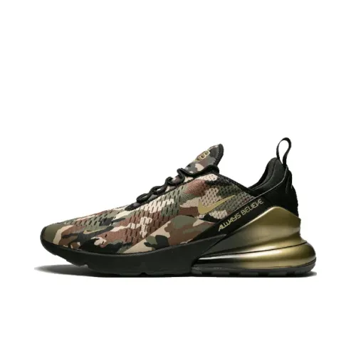 Nike Air Max 270 Low Топ Марафон Беговые кроссовки Мужской Черный Зеленый Камуфляж 2018