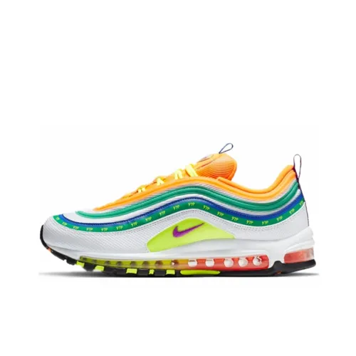 Nike Air Max 97 Low Топ Air Cushion Повседневные Беговые Кроссовки Унисекс Белый Оранжевый