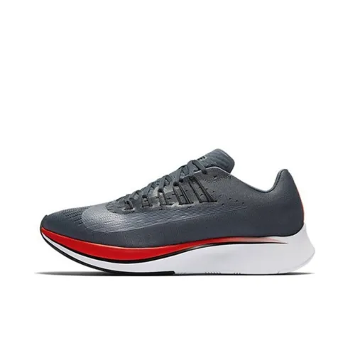 Nike Zoom Fly 1 Амортизаторы Шок Устойчивость к Сцеплению Низкий Топ Повседневные Беговые кроссовки Мужские Серый Оранжевый