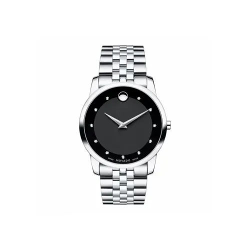 MOVADO Museum Series Кварцевый механизм Мужские часы Часы 40 мм Черный циферблат Корпус из нержавеющей стали Ремешок из нержавеющей стали