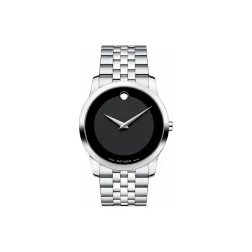 MOVADO Museum Series Кварцевый механизм Мужские часы Часы 40 мм Черный циферблат Корпус из нержавеющей стали Ремешок из нержавеющей стали