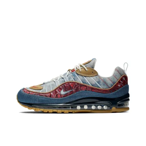 Nike Air Max 98 Легкий Низкий Топ Беговые Кроссовки Мужские Синие Коричневые