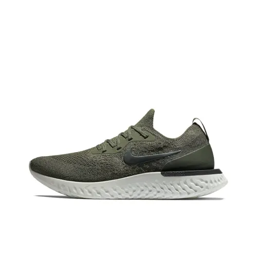 Nike Epic React Flyknit 1 Амортизирующие низкие беговые кроссовки с противоскользящим эффектом мужские оливково-зеленые