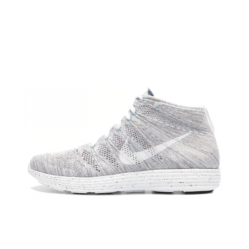 Nike Lunar Flyknit Нескользящий Легкий MID Беговые кроссовки Мужские Серые