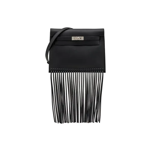 HERMES Kelly Danse Swift Кожа Сумка через плечо Женская 89 Черная