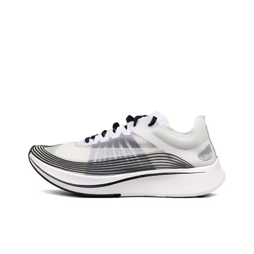 Nike Zoom Fly SP Амортизирующие подошва Противоскользящие Низкие Беговые кроссовки Унисекс Черный Белый