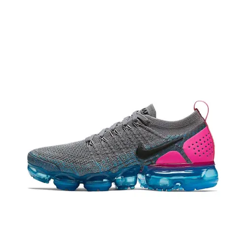 Nike VaporMax Flyknit 2 Low Топ Air Cushion Беговые кроссовки Женские Серый Розовый