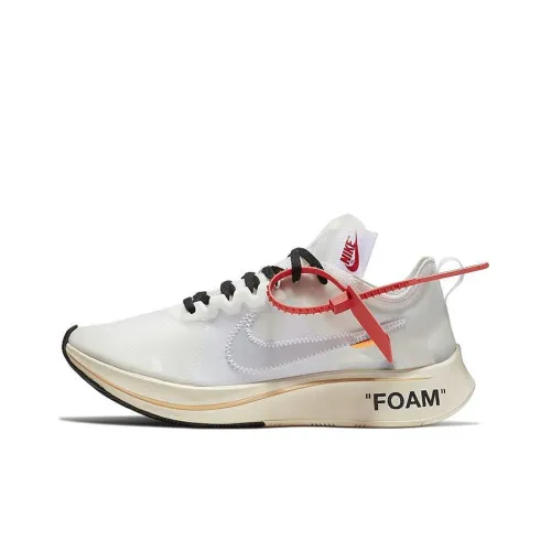 Off Белый x Nike Zoom Fly 1 Нелипкий Легкий Низкий Топ Тренировки для Бега на длинные дистанции Обувь Унисекс Экрю