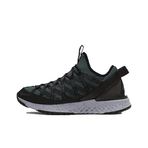 Nike ACG REACT TERRA GOBE Slip-on Дышащий Легкий Низкий Топ Беговые кроссовки Унисекс Черный Зеленый