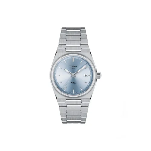 TISSOT PRX Super Player Series Кварцевый механизм Женские часы 35 мм Синий циферблат Корпус из нержавеющей стали Ремешок из нержавеющей стали