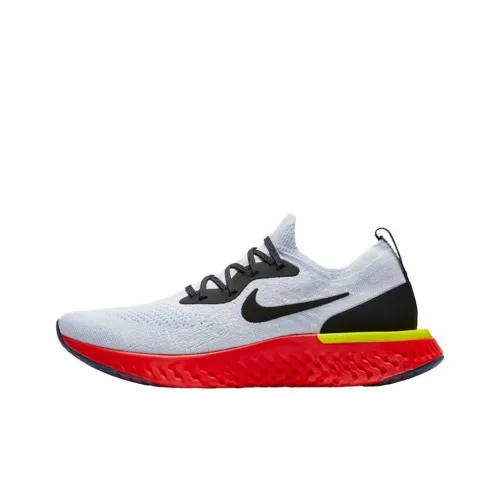 Nike Epic React Flyknit Нескользящий Легкий Низкий Топ Беговые кроссовки Мужские Черный Белый Красный