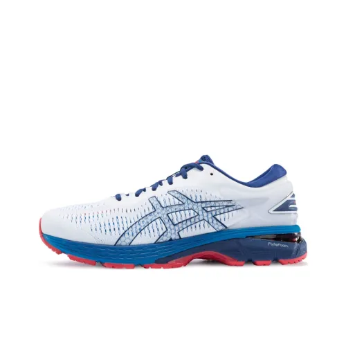 ASICS Gel Kayano 25 Износостойкий и Легкий Низкий Топ Марафон Обувь для Беговых Дистанций Мужская Синие Белые