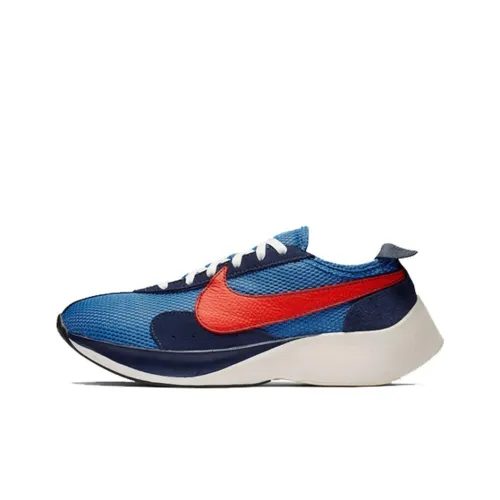 Nike Moon Racer Шокабойеры Противоскользящие Низкие Беговые кроссовки Унисекс Синий Красный