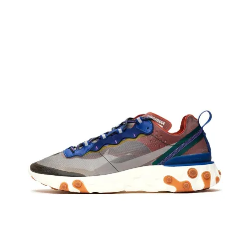Nike React Element 87 Амортизаторы Slip-resistant Дышащий Низкий Топ Повседневные Беговые кроссовки Унисекс Синий