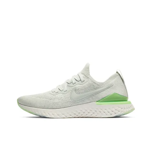 Nike Epic React Flyknit 2 Non Slip Легкий Низкий Топ Марафон Беговые кроссовки Женские Серый Зеленый