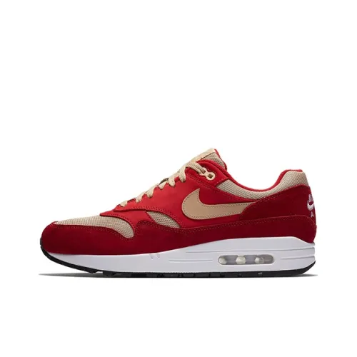 Nike Air Max 1 Low Top Air Cushion Беговые кроссовки Мужские Красный Curry