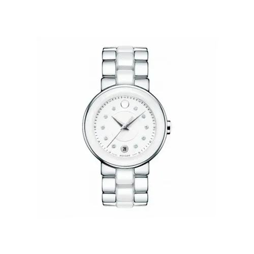 MOVADO Celine Collection Кварцевый механизм Женские часы 36 мм Белый циферблат Керамика Нержавеющая сталь Корпус
