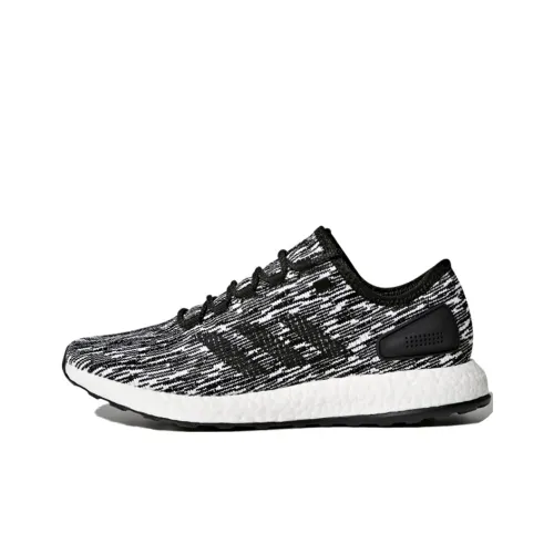 Adidas Pure Boost 2017 Нескользящий Легкий Низкий Топ Беговые кроссовки Унисекс Черный Белый