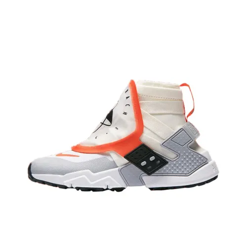 Nike Air Huarache High Топ Беговые кроссовки Унисекс Белый Оранжевый
