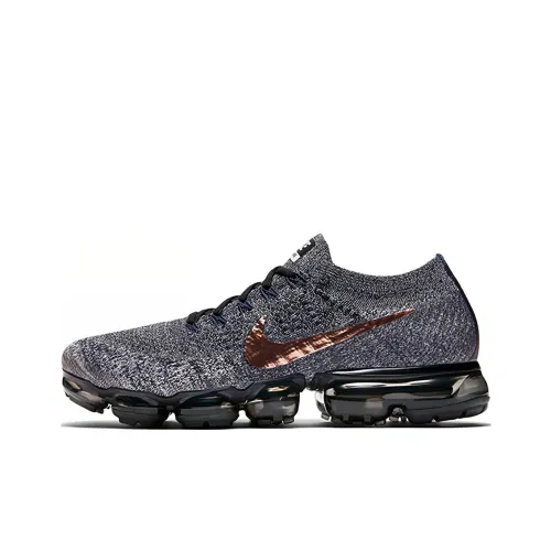 Nike VaporMax Flyknit 2 Легкий Низкий Топ Беговые кроссовки Унисекс Серый Медный