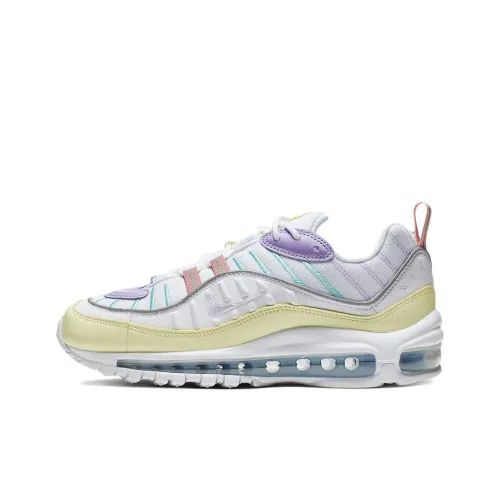 Nike Air Max 98 Low Топ Тренировочные Беговые Кроссовки Женские Белые Желтые